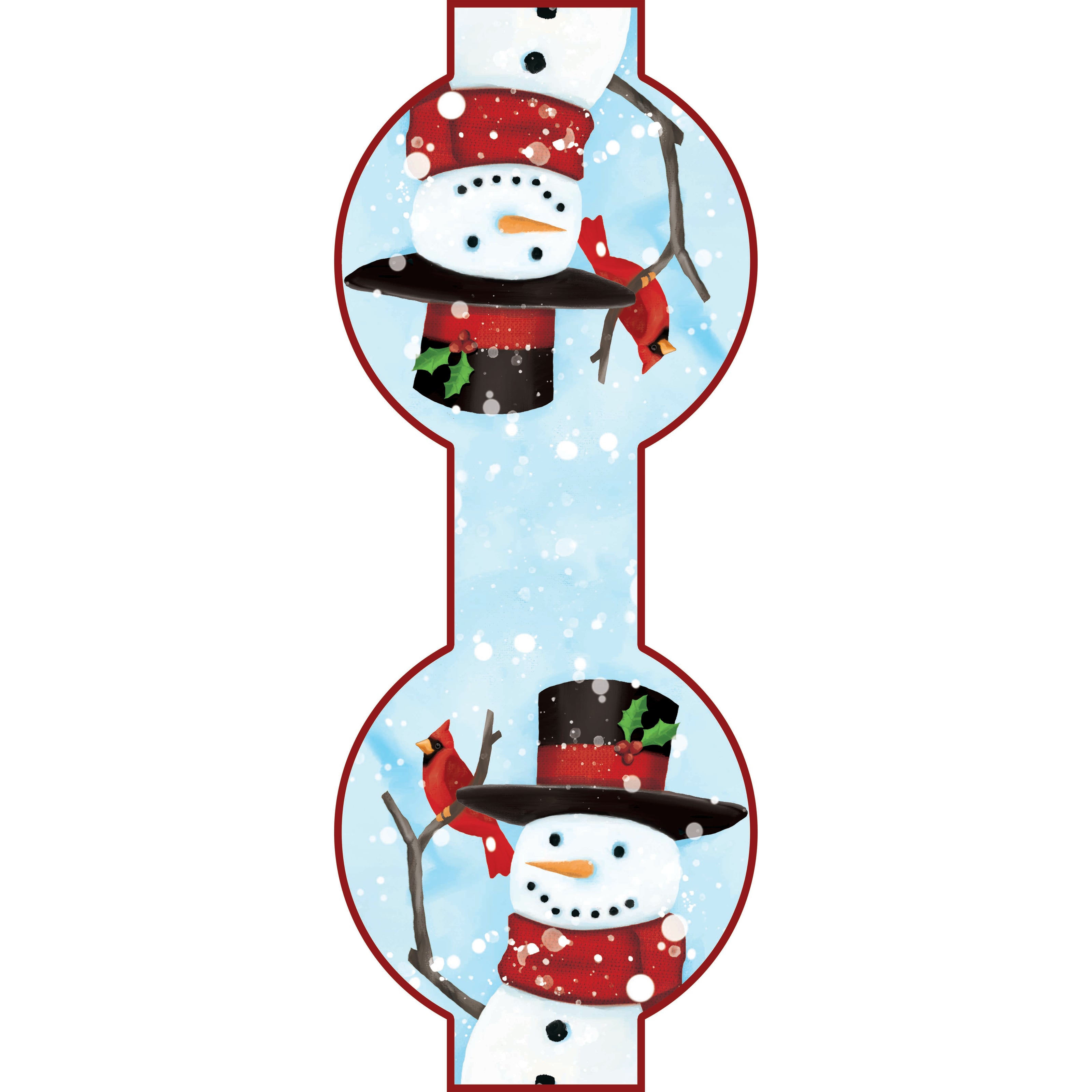 Snowman Mailbox Saddle with Magnetic Mailbox Door Decor Set
