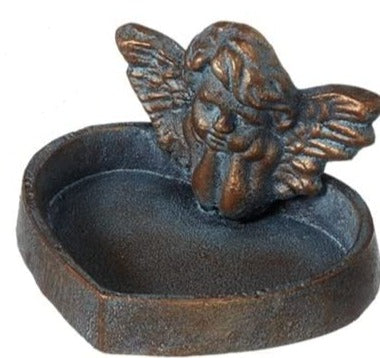 Vintage Style Heart Shaped Cherub Trinket Dish