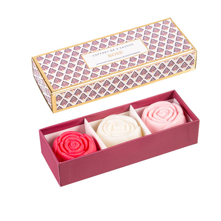 Floral Shaped Rose Scented Soap Set in Gift Box