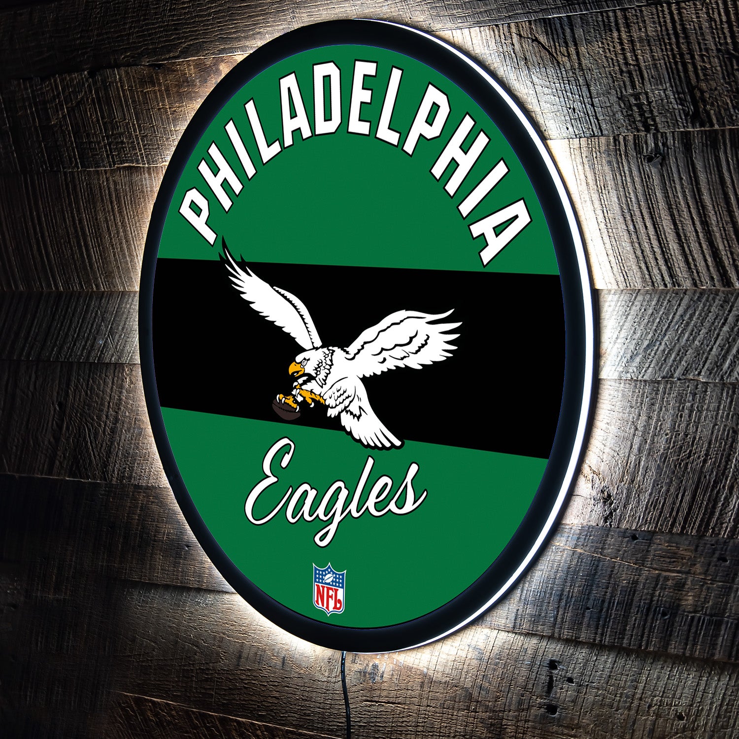 Vintage Philadelphia Eagles Round LED Wall Decor - Main Image