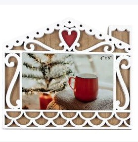 Wood Gingerbread House 4x6 Picture Frame