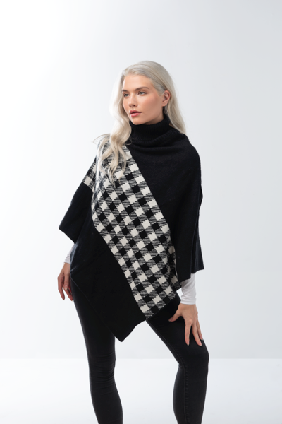 Checkered Plaid Poncho