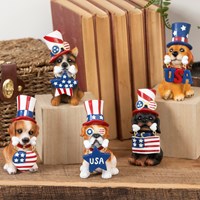 Resin Patriotic Dog Figurines