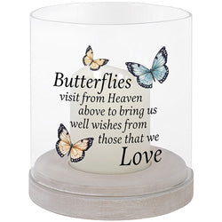 "Heaven Above" Memorial Glass Hurricane Candle