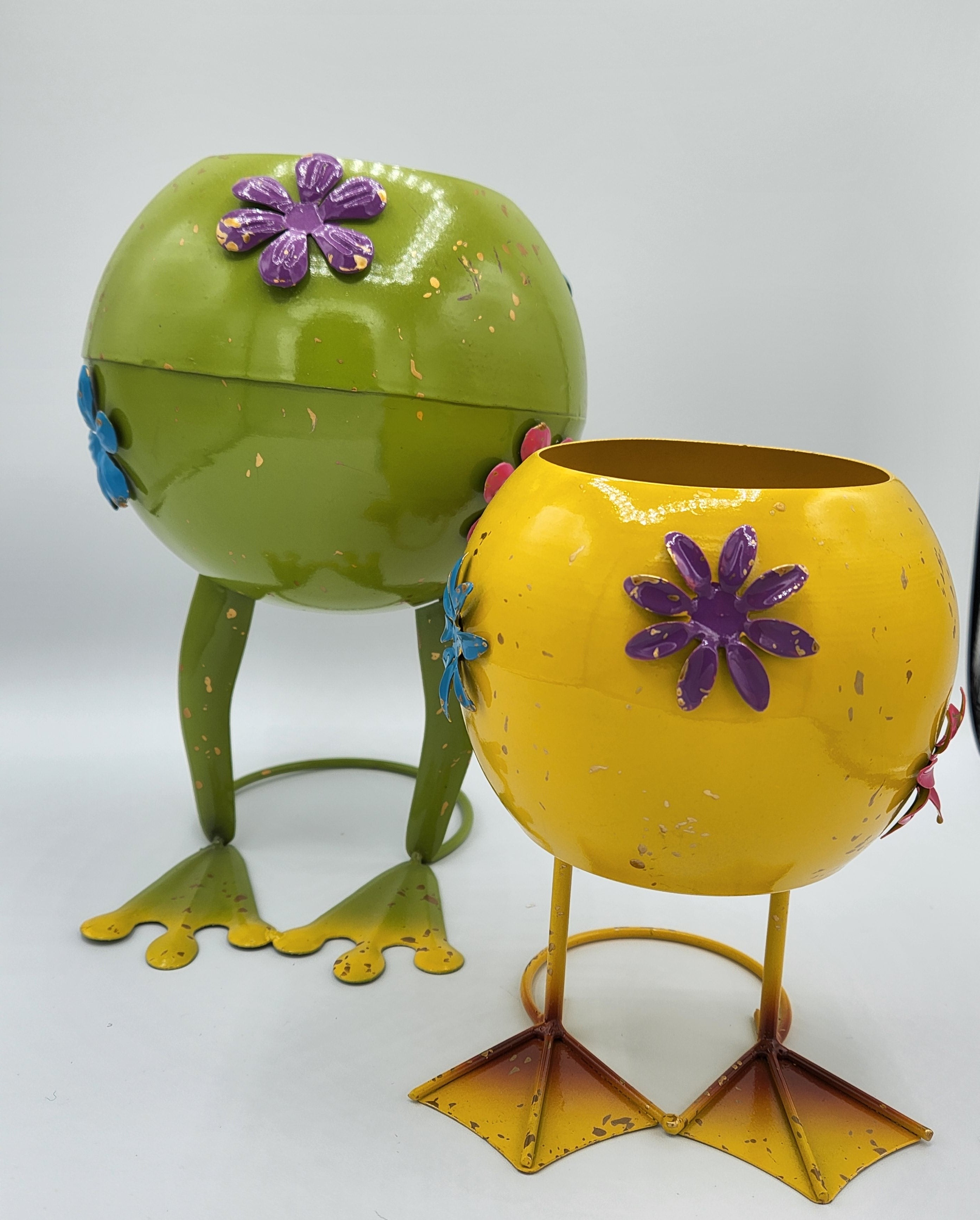 metal plant pot feet Duck/Frog Feet Metal Planters-Set of 2 – Presents of Mind