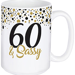 "60" Boxed Ceramic 15 oz Mug