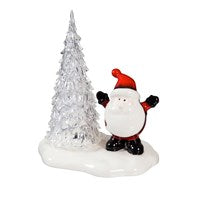 Santa and Tree or Snowman and Tree LED Ceramic Tabletop Décor