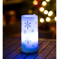 LED Snowflake Pillar Table Decor with Projected Icons