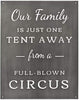 Laser Cut Our Family Full Blown Circus Wall Decor, 20-inch Height