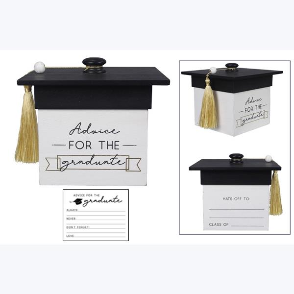 Wood Graduation Advice Box With Tassle Wood Graduation Advice Box With Tassle