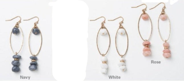 Natural Stone Drop Earrings