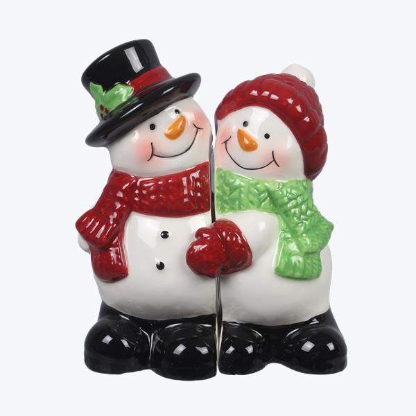 Ceramic Snowman Salt and Pepper Shaker Set