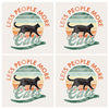 Less People More Cats Coaster Set- 4 Pieces