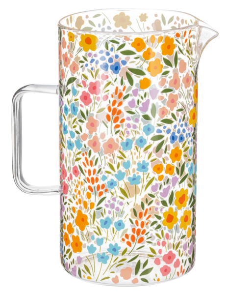 Colorful Spring Glass Pitcher