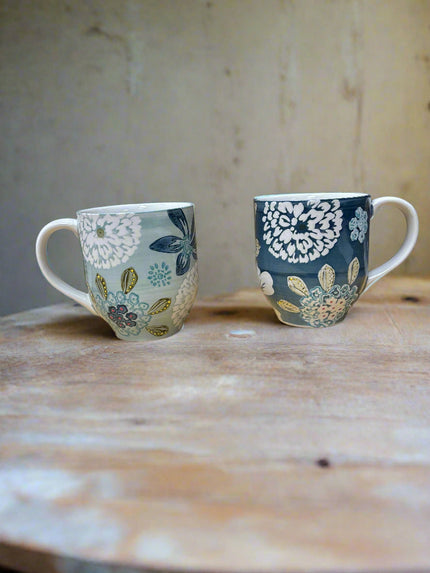 Stoneware Mug with floral design