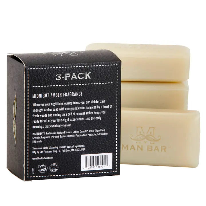 San Francisco Soap Co Man Bar Minis Midnight Amber Fragrance.