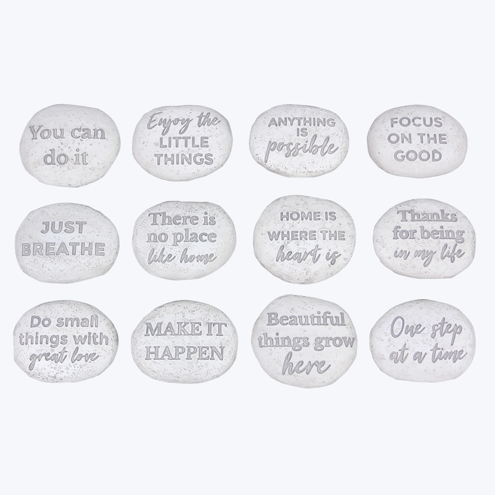 Resin rocks with motivational messages