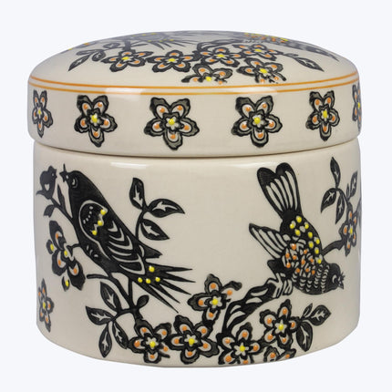 Stoneware Hand Stamped Trinket Box