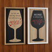 Wood Framed Wall Sign with Wine Glass 3D Lift
