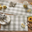 Wicklow Check Embroidered Sunflower Decorative Dishtowel