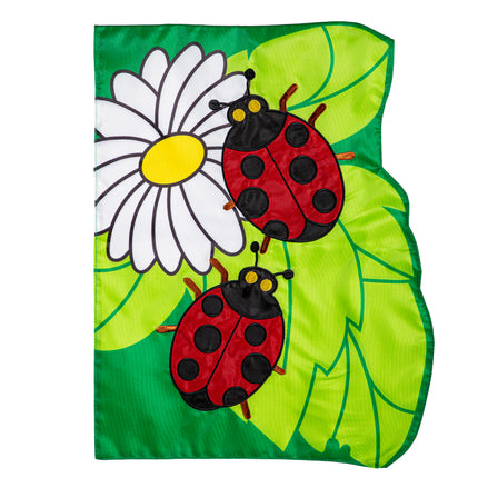 3D Ladybug Applique garden flag