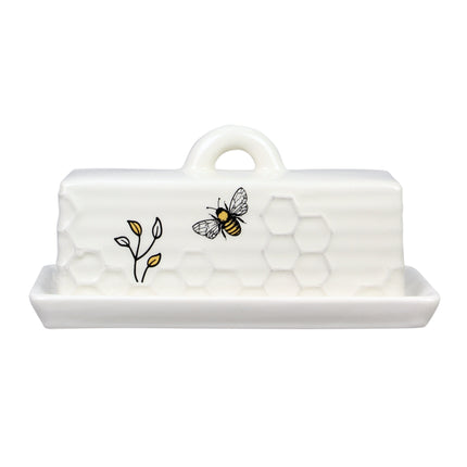 Honeybee covered butter dish