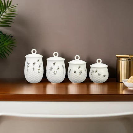 Four-piece Honeybee canaster set