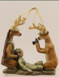 Resin Deer Hunter Ornaments