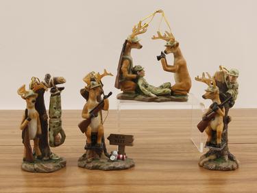 Resin Deer Hunter Ornaments