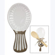 Ceramic Inspirational Home Spoon Rest w/ Wood Spoo