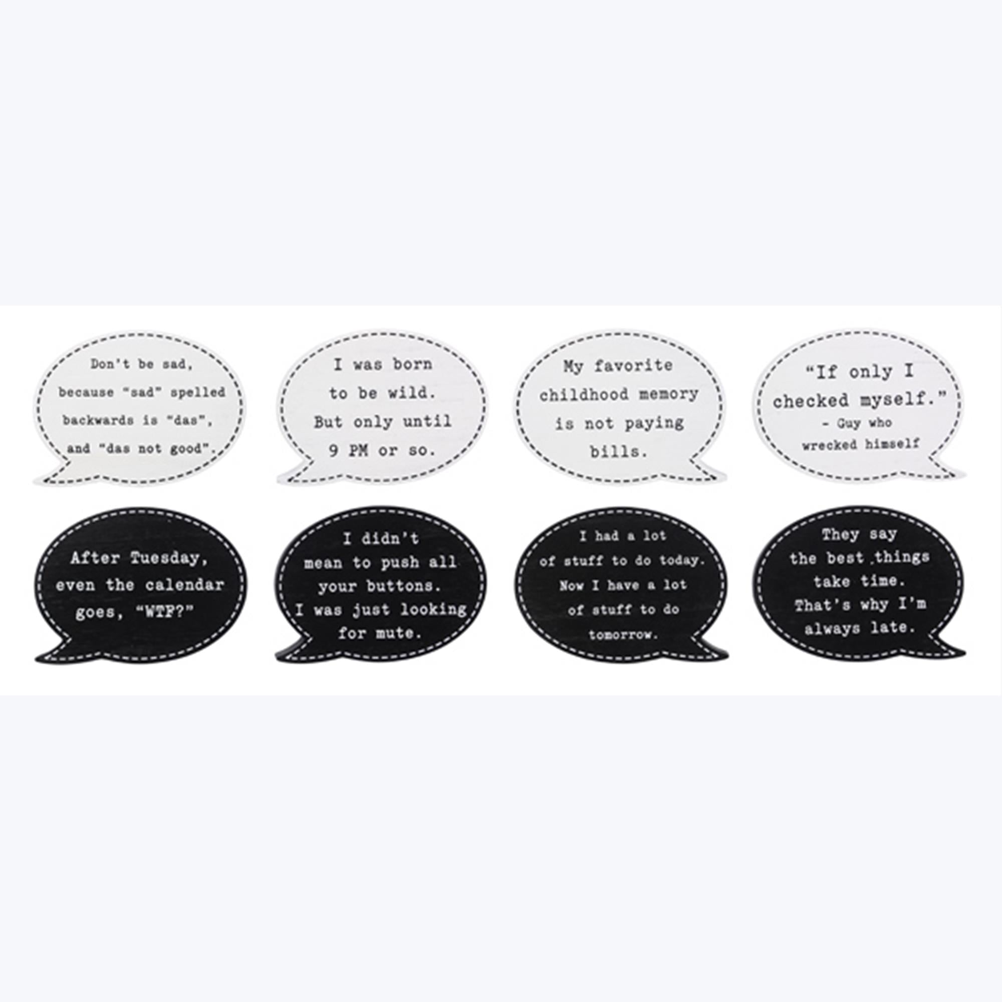Wooden comical thought bubble plaques
