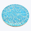 Mosaic Blue Glass Round Serving Board