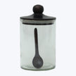 Glass Canister with Wood Lid and Spoon