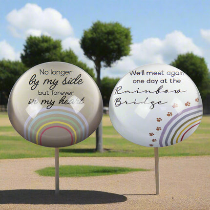 Glass Dog and Cat Memorial Magnifying Paper Weight