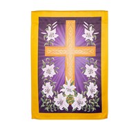 Easter Lilies Suede garden flag