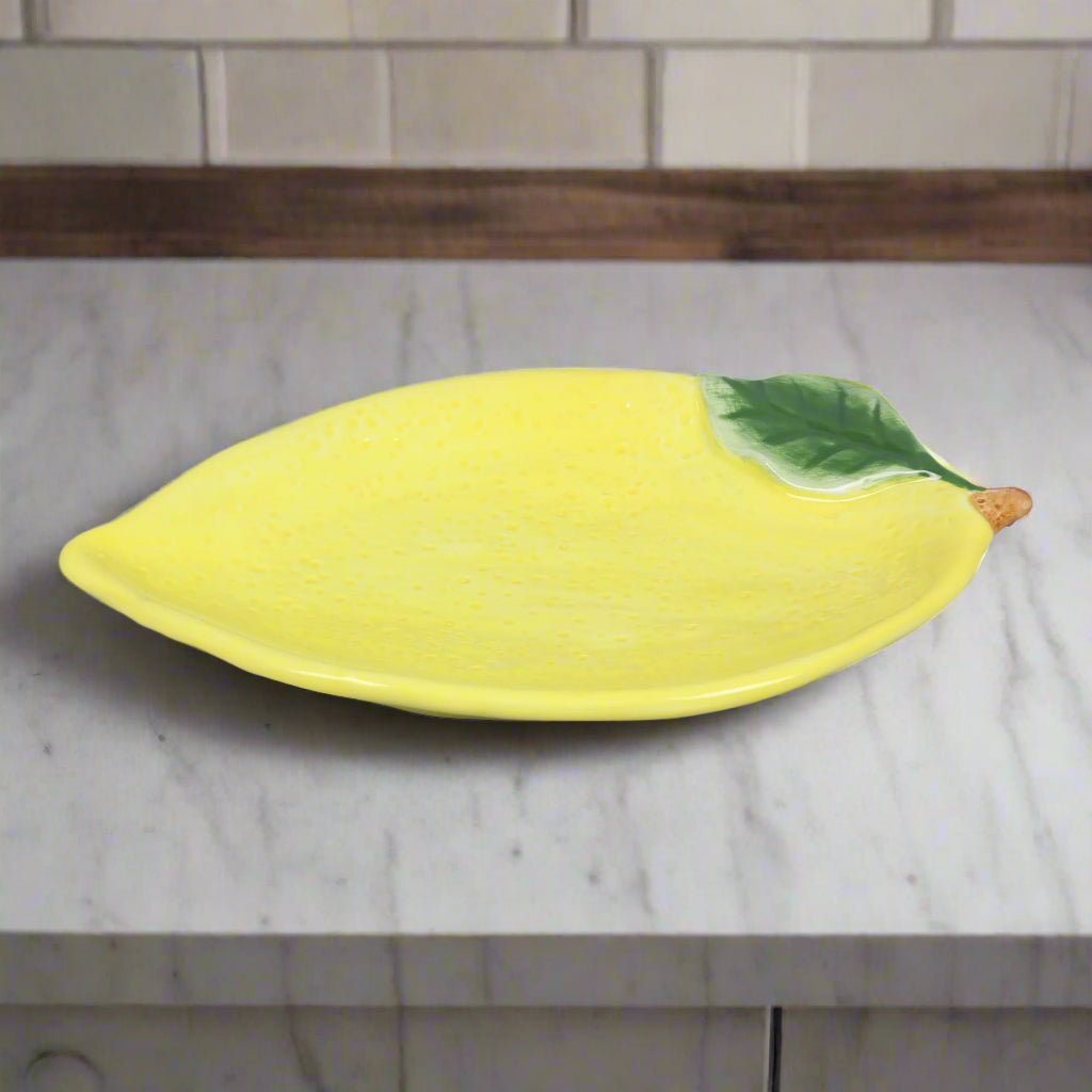 Ceramic Lemon Shaped Snack Plate
