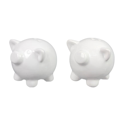 White ceramic little piggy salt and pepper shakers