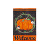 Chickadee and pumpkin Burlap garden flag