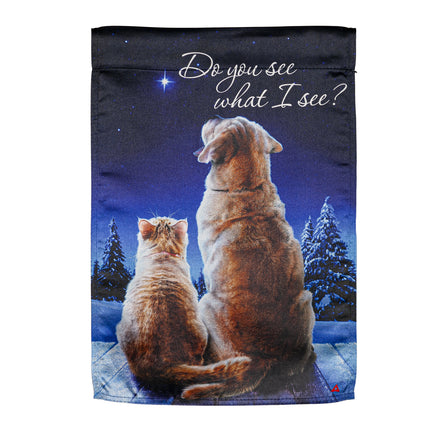 Do You See What I See? Lustre Garden Flag