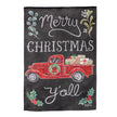 Merry Christmas Y'all Red Truck Garden Suede Flag