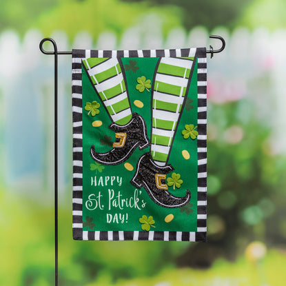 Dancing St. Patrick's Day Garden Burlap Flag