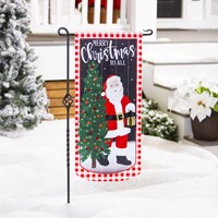 Father Christmas Everlasting Impressions  Textile Decor-Long Garden Flag