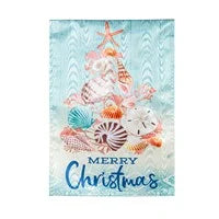 Seashell Christmas Tree Garden Flag