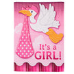 Stork with Special Delivery Suede Garden Flag, Girl