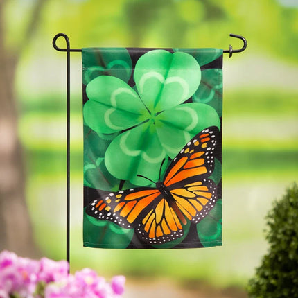 Clover and Butterfly St. Patrick's Day Garden Flag