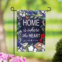 Home is where the heart is garden flag