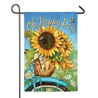 Happy Day Sunflowers Garden Suede Flag