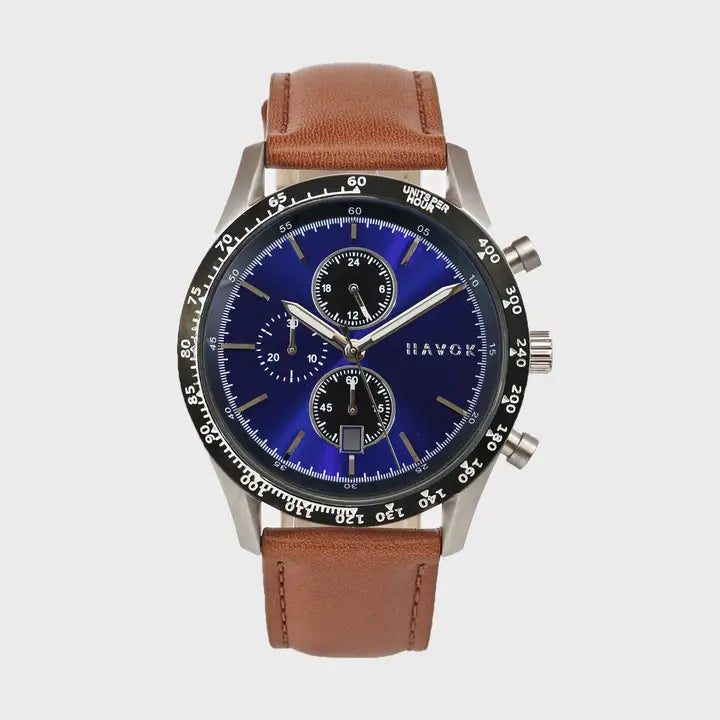 Sapphire Blue Racer Chronograph Men's Wristwatch - 42mm
