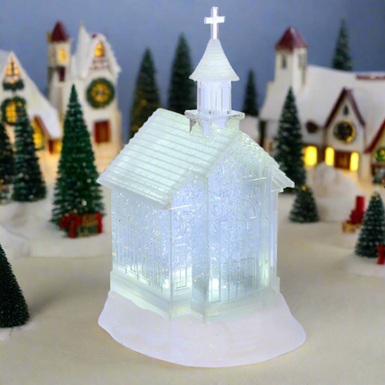 Lighted LED Shimmer Church
