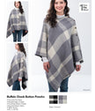 Buffalo Check Button Poncho